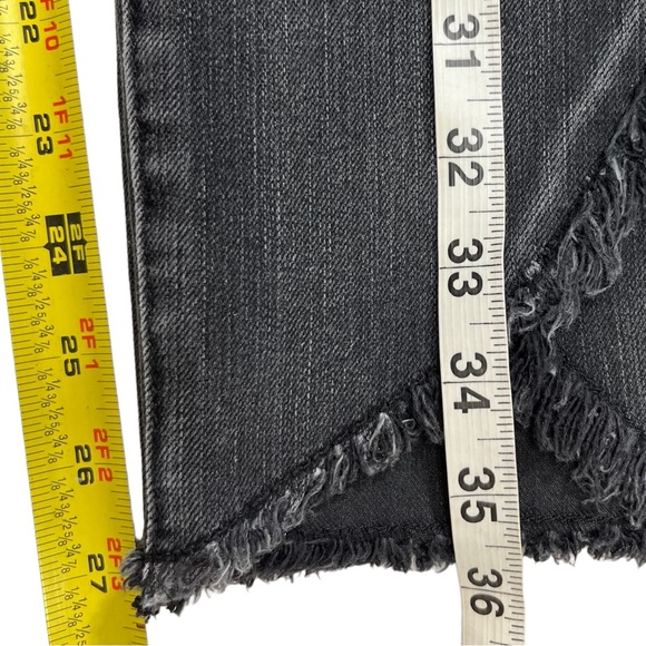 Soft Surroundings Skinny Jeans Dark Gray Frayed Tulip Hem Mid Rise Size 4 - Picture 7 of 10